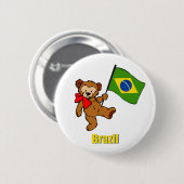Brasilien-Teddybär Button (Vorne & Hinten)
