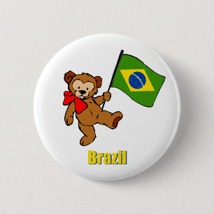 Brasilien-Teddybär Button