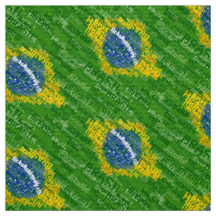 Brasilien-Text-Flagge Stoff
