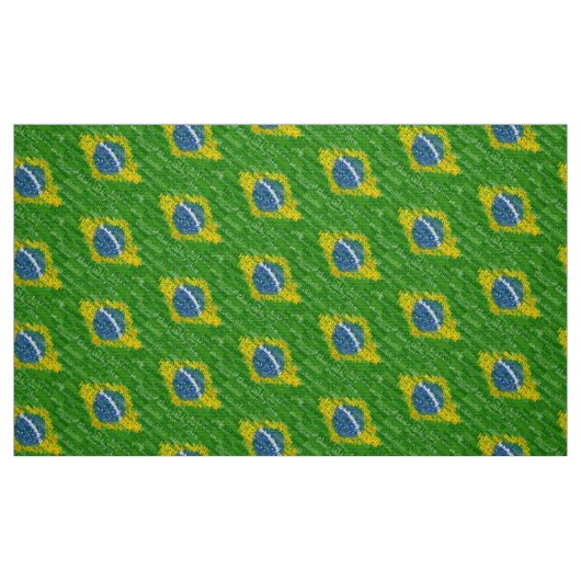 Brasilien-Text-Flagge Stoff (Fat Quarter (45,7 x 55,9 cm))