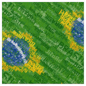 Brasilien-Text-Flagge Stoff (Nahaufnahme)