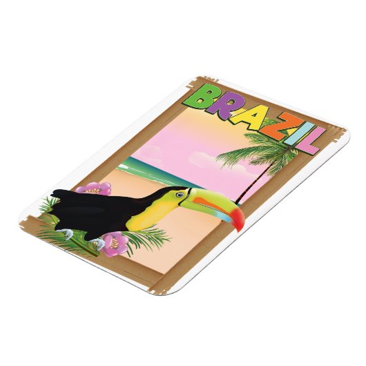 Brasilien Toucan Beach Holiday Poster Magnet (Linke Seite)