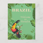 Brasilien Toucan Vintage Travel Postkarte (Vorderseite)