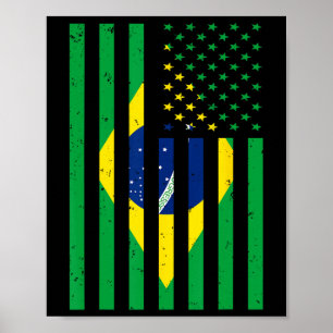 Brasilien Trikot Brasil Fußball USA Amerika Flagge Poster