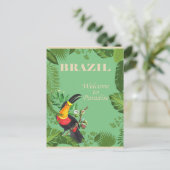 Brasilien Tropischer Wald Toucan Vintage Postkarte (Stehend Vorderseite)