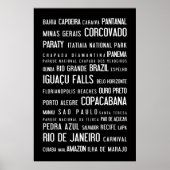 Brasilien typografisches Poster (Vorne)