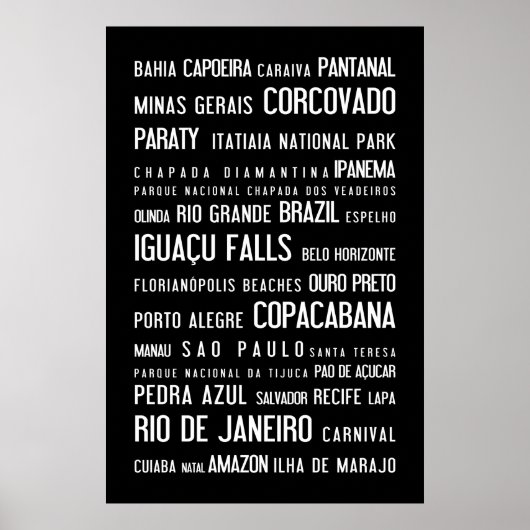 Brasilien typografisches Poster (Vorne)