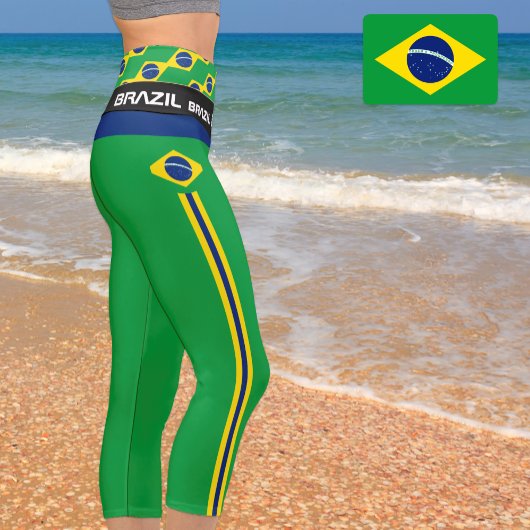 Brasilien und Brasilien Flag Mode, Fitness, Sport  Capri Leggings
