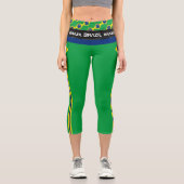 Brasilien und Brasilien Flag Mode, Fitness, Sport  Capri Leggings (Vorderseite)