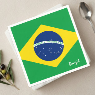 Brasilien und Brasilien Flag Party Mode /Sportfans Serviette