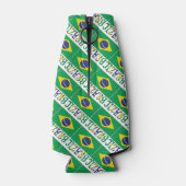 Brasilien und Brasiliens Flagge mit Ihrem Namen Flaschenkühler (Rückseite)