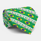 Brasilien und Brasiliens Flagge mit Ihrem Namen Krawatte (Gerollt)