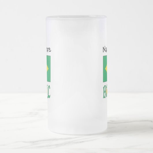 Brasilien und Brasiliens Flagge mit Ihrem Namen Mattglas Bierglas (Mittel)