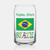 Brasilien und Brasiliens Flagge Personalisiert Dosenglas (Vorderseite)