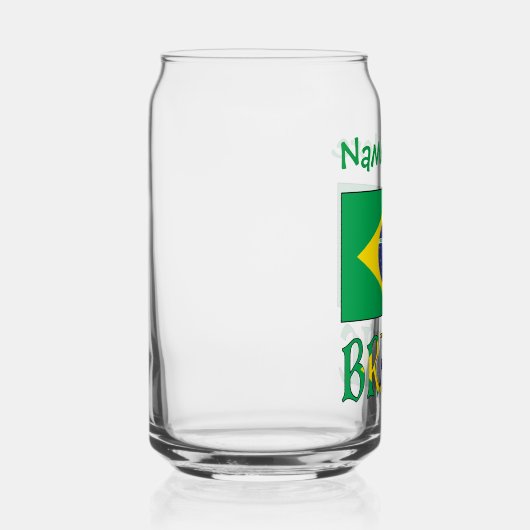Brasilien und Brasiliens Flagge Personalisiert Dosenglas (Rechts)