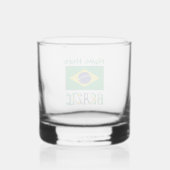 Brasilien und Brasiliens Flagge Personalisiert Whiskyglas (Rückseite)