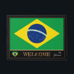 Brasilien und Brasiliens Flaggenstaat/Sport Willko Fußmatte<br><div class="desc">Türmatte: Brasilianische Flagge & Brasilien "Welcome" Matten - Liebe mein Land,  Reisen,  Urlaub,  Nationalpatrioten / Sportfans</div>
