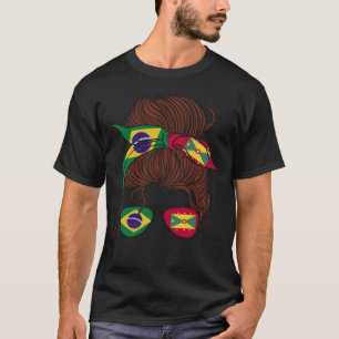 Brasilien und Grenada Mix Half brasilianische Hälf T-Shirt