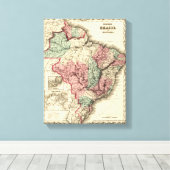 Brasilien und GuayanaPanoramakarte Brasilien Leinwanddruck (Insitu (Holzboden))