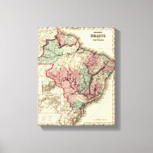 Brasilien und GuayanaPanoramic MapBrazil Leinwanddruck
