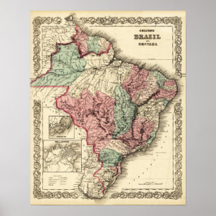 Brasilien und GuayanaPanoramic MapBrazil Poster