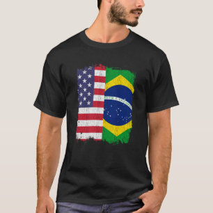 Brasilien USA Brasilianische Flagge T-Shirt