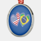 Brasilien USA Liebe Hearts Ornament Aus Metall (Links)
