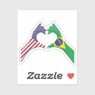Brasilien USA Vereinigte Staaten Amerika Aufkleber