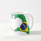 Brasilien USA Vereinigte Staaten Amerika Kaffeetasse (VorderseiteRechts)