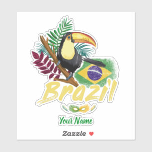 Brasilien Vintag Toucan Flag Samba Maske Souvenir Aufkleber