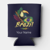 Brasilien Vintag Toucan Flag Samba Maske Souvenir Dosenkühler (Vorderseite)