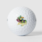 Brasilien Vintag Toucan Flag Samba Maske Souvenir Golfball (Vorderseite)