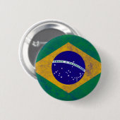 Brasilien Vintage-Flagge Button (Vorne & Hinten)