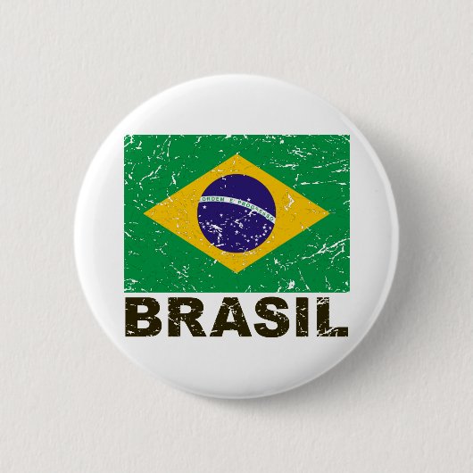 Brasilien Vintage-Flagge Button (Vorderseite)