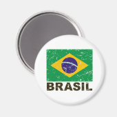Brasilien - Vintage Flagge Magnet (Vorderseite/Rückseite)