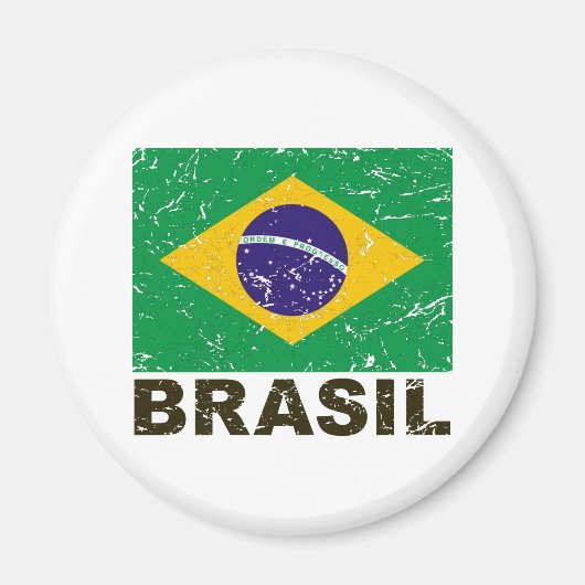 Brasilien - Vintage Flagge Magnet (Vorne)