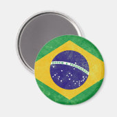 Brasilien - Vintage Flagge Magnet (Vorderseite/Rückseite)