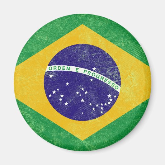 Brasilien - Vintage Flagge Magnet (Vorne)