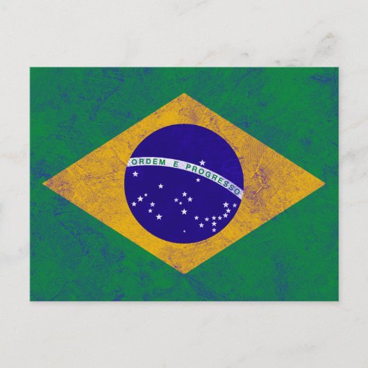 Brasilien - Vintage Flagge Postkarte (Vorderseite)