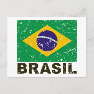 Brasilien - Vintage Flagge Postkarte