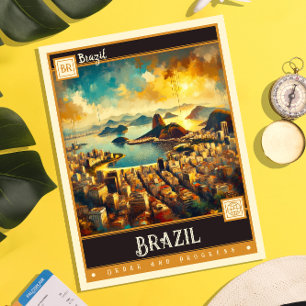 Brasilien Vintage-Gemälde Postkarte