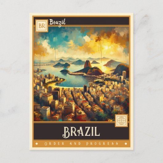 Brasilien | Vintage Malerei Postkarte (Vorderseite)