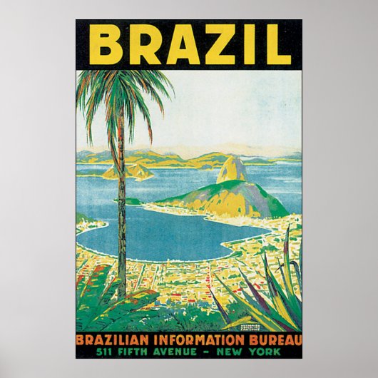 Brasilien Vintage Travel Poster (Vorne)