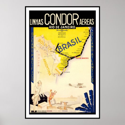Brasilien Vintage Travel Poster (Vorne)