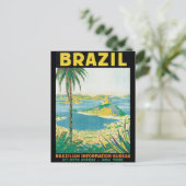 Brasilien Vintage Travel Poster Postkarte (Stehend Vorderseite)
