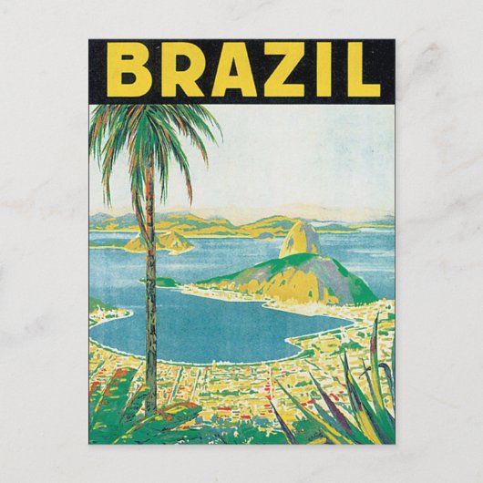 Brasilien Vintage Travel Poster Postkarte (Vorderseite)