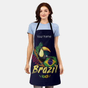 Brasilien Vintage-Tukan-Flagge-Samba-Maske-Souveni Schürze