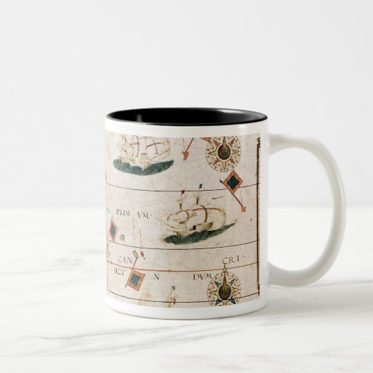 Brasilien vom "Miller-Atlas" durch Pedro Reinel Zweifarbige Tasse (Rechts)