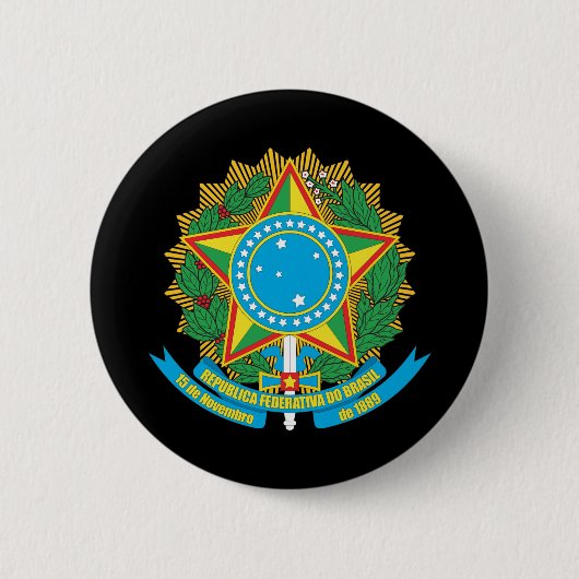 Brasilien-Wappen Button (Vorderseite)