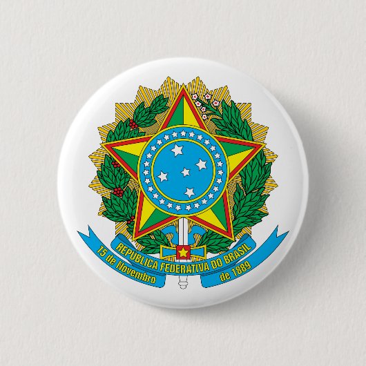 Brasilien-Wappen Knopf Button (Vorderseite)